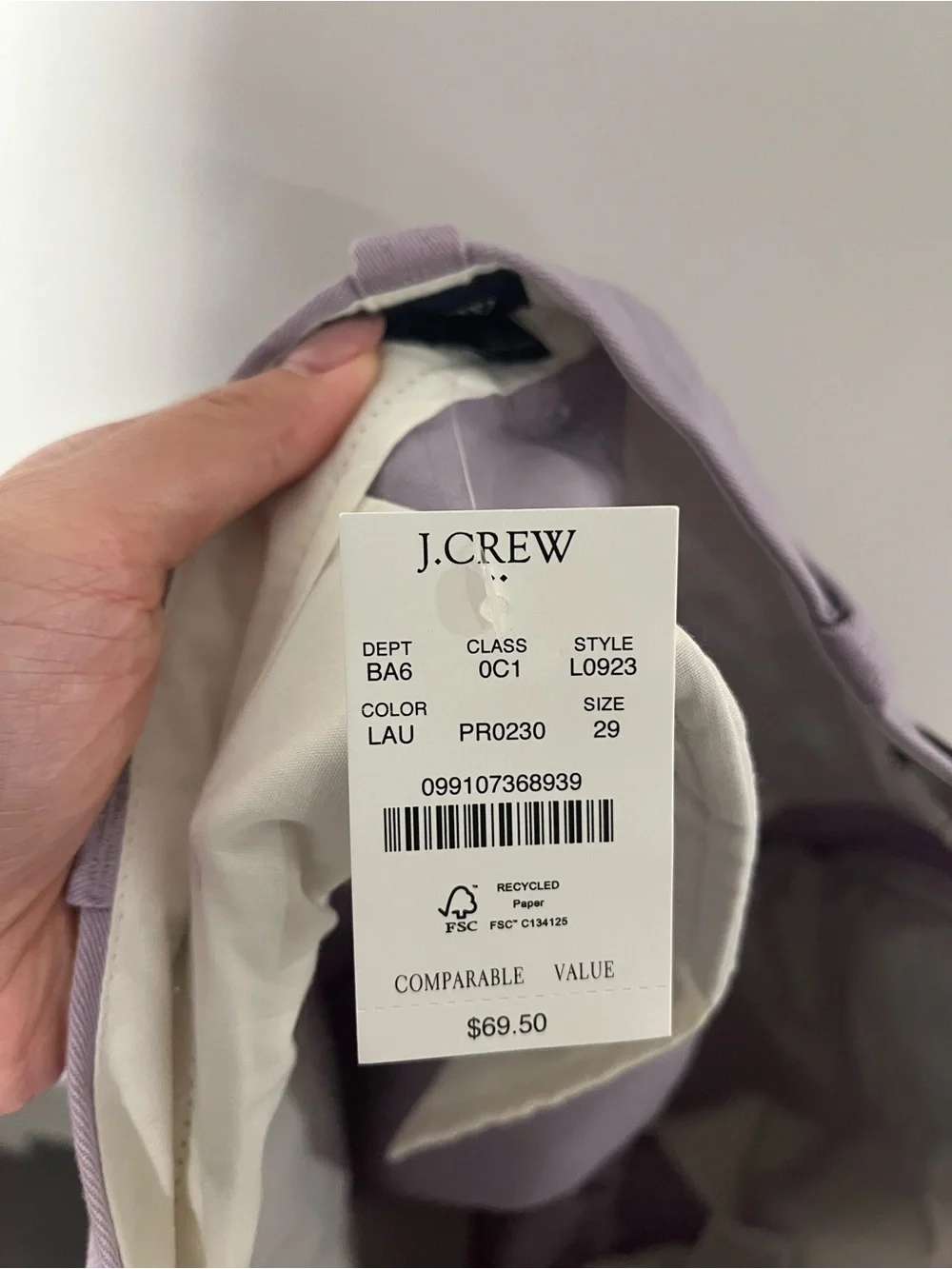 J. Crew Lilac Chino Bermuda Shorts